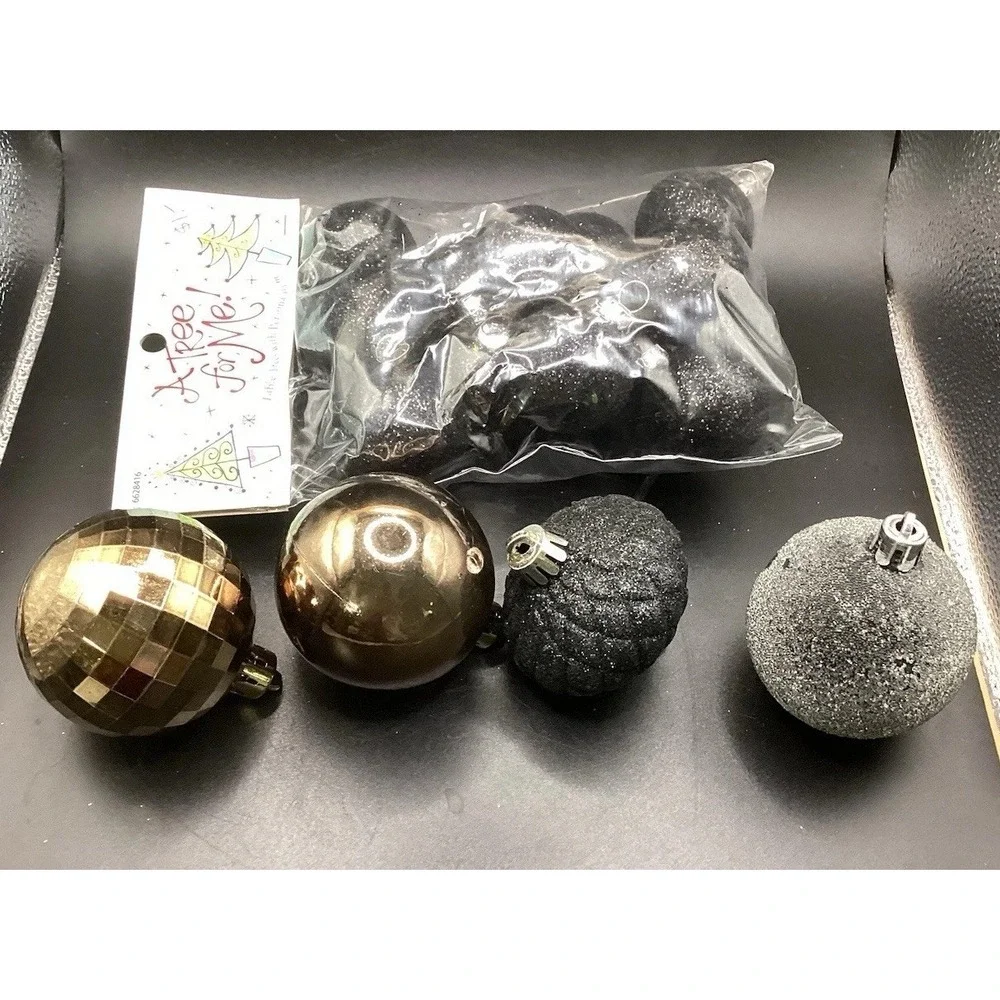 Lot Of 22 Black And‎ Bronze Christmas Ornaments 12 New In Package Holiday